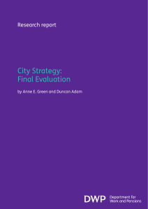 City Strategy: Final Evaluation Research report by Anne E. Green and Duncan Adam