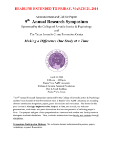 9 Annual Research Symposium DEADLINE EXTENDED TO FRIDAY, MARCH 21, 2014