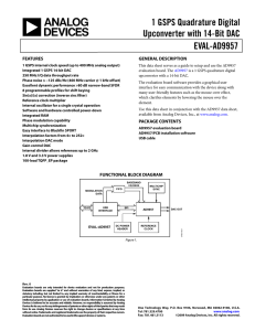 1 GSPS Quadrature Digital Upconverter with 14-Bit DAC EVAL-AD9957
