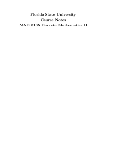 Florida State University Course Notes MAD 3105 Discrete Mathematics II