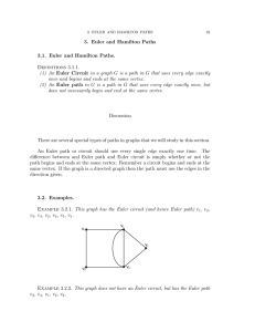 3. Euler and Hamilton Paths 3.1. Euler and Hamilton Paths. Definitions 3.1.1.