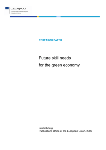 Future skill needs for the green economy RESEARCH PAPER Luxembourg: