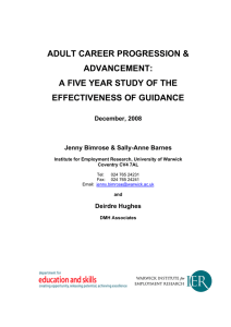 ADULT CAREER PROGRESSION &amp; ADVANCEMENT: A FIVE YEAR STUDY OF THE