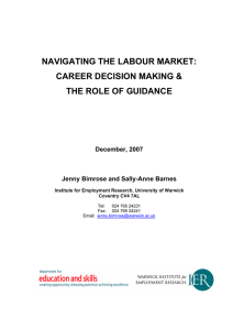 NAVIGATING THE LABOUR MARKET: CAREER DECISION MAKING &amp; THE ROLE OF GUIDANCE