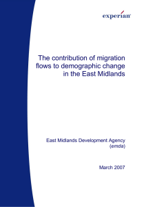 The contribution of migration flows to demographic change in the East Midlands