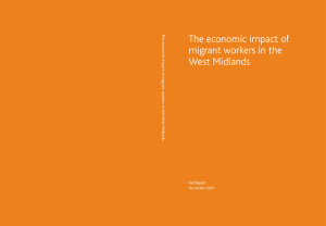 The economic impact of migrant workers in the West Midlands T