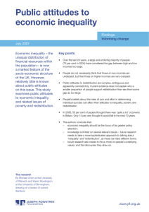 Public attitudes to economic inequality Findings Informing change