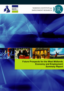 Future Prospects for the West Midlands Economy and Employment Summary Report