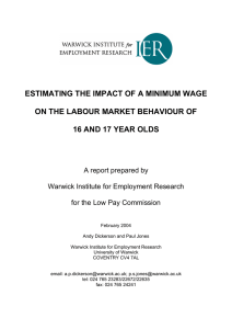 ESTIMATING THE IMPACT OF A MINIMUM WAGE