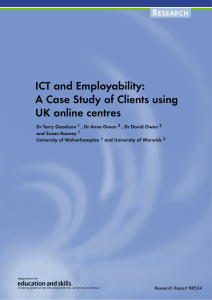 ICT and Employability: A Case Study of Clients using UK online centres R