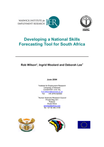 Developing a National Skills Forecasting Tool for South Africa