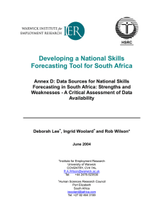 Developing a National Skills Forecasting Tool for South Africa
