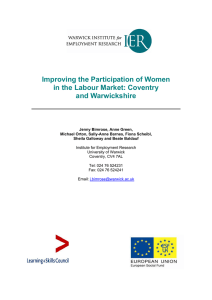 Improving the Participation of Women in the Labour Market: Coventry and Warwickshire