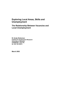 Exploring Local Areas, Skills and Unemployment The Relationship Between Vacancies and