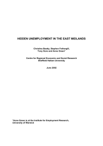 HIDDEN UNEMPLOYMENT IN THE EAST MIDLANDS