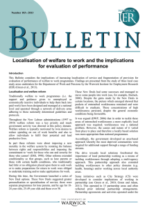 Localisation of welfare to work and the implications