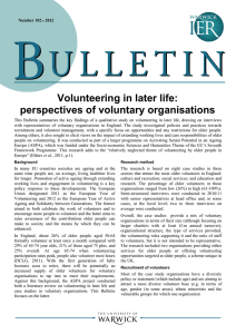 Volunteering in later life: perspectives of voluntary organisations