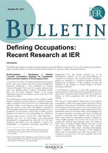 Defining Occupations: Recent Research at IER Number 98 2011