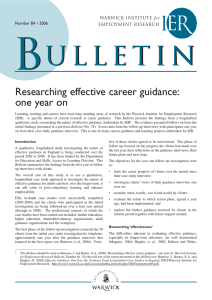 B U L L E T I N Researching effective career guidance: