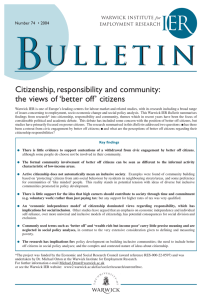 B U L L E T I N Citizenship, responsibility and community: