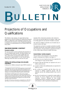 B U L L E T I N Projections of Occupations and Qualifications