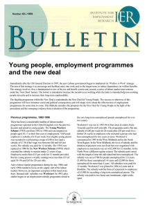 Young people, employment programmes and the new deal