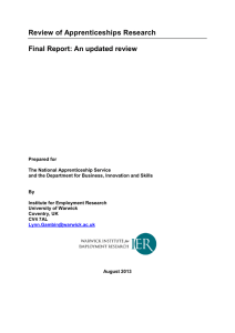 Review of Apprenticeships Research Final Report: An updated review