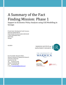 A Summary of the Fact Finding Mission: Phase 1