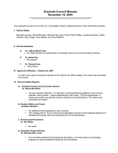 Graduate Council Minutes November 18, 2005