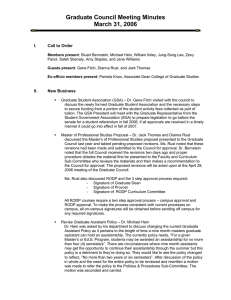 Graduate Council Meeting Minutes March 31, 2006  I.