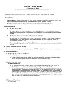 Graduate Council Minutes February 22, 2007