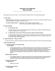 Graduate Council Minutes March 29, 2007