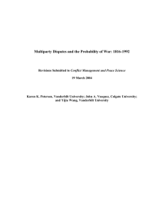 Multiparty Disputes and the Probability of War: 1816-1992
