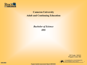 Cameron University Adult and Continuing Education Bachelor of Science IDS