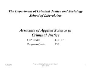 Associate of Applied Science in Criminal Justice School of Liberal Arts