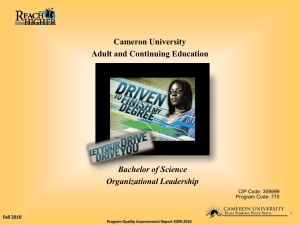 Cameron University Adult and Continuing Education Bachelor of Science Organizational Leadership