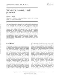 Combining forecasts – forty years later Applied Financial Economics, 2011, 21, 33–41