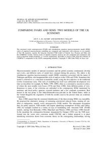 COMPARING SVARS AND SEMS: TWO MODELS OF THE UK ECONOMY