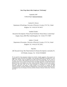 Does Wage Rank Affect Employees’ Well-being? September 2007 Forthcoming in Industrial Relations