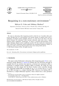 Bargaining in a non-stationary environment Melvyn G. Coles and Abhinay Muthoo* $