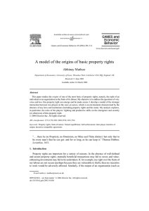 A model of the origins of basic property rights Abhinay Muthoo