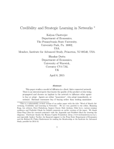 Credibility and Strategic Learning in Networks