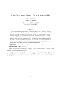 Voter Con…rmation Bias and Electoral Accountability ¤ Ben Lockwood University of Warwick