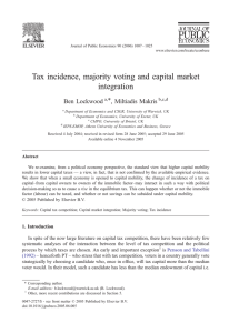 Tax incidence, majority voting and capital market integration *, Miltiadis Makris Ben Lockwood