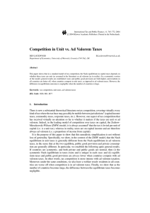 Competition in Unit vs. Ad Valorem Taxes Abstract
