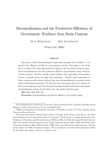 Decentralization and the Productive E¢ ciency of Iwan Barankay Ben Lockwood