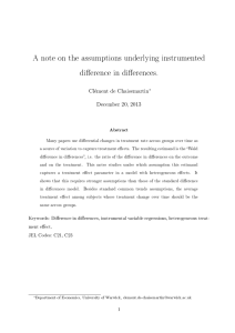 A note on the assumptions underlying instrumented dierence in dierences.