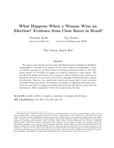 What Happens When a Woman Wins an ∗ Fernanda Brollo