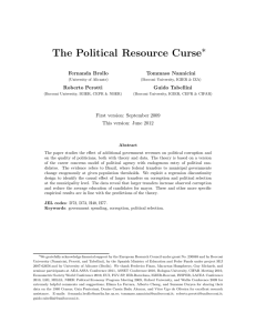 The Political Resource Curse ∗ Fernanda Brollo Tommaso Nannicini