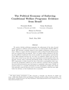 The Political Economy of Enforcing Conditional Welfare Programs: Evidence from Brazil ∗